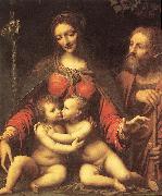 LUINI, Bernardino Holy Family with the Infant St John af painting